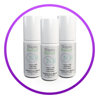 Nano Relief: All-Natural, Fast-Acting Pain Roll-On 3-Pack